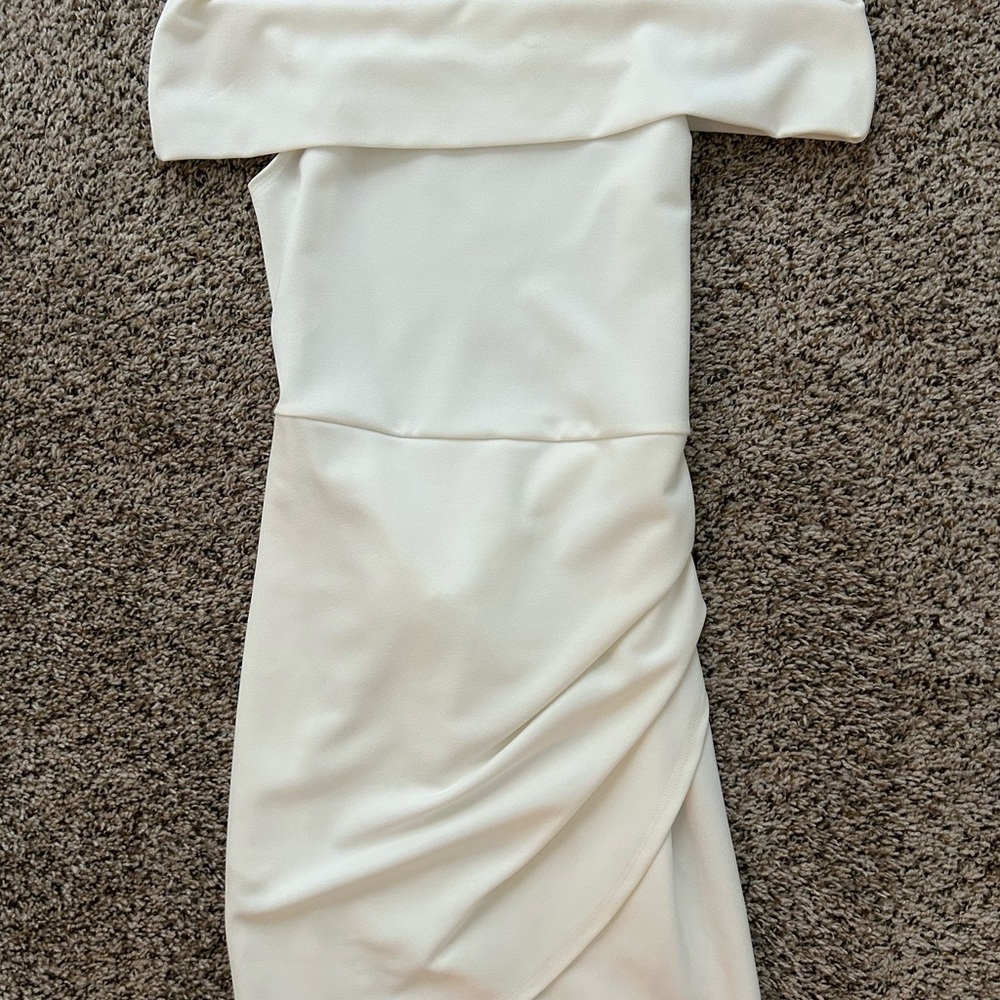 Blue Blush Strapless Cream Dress